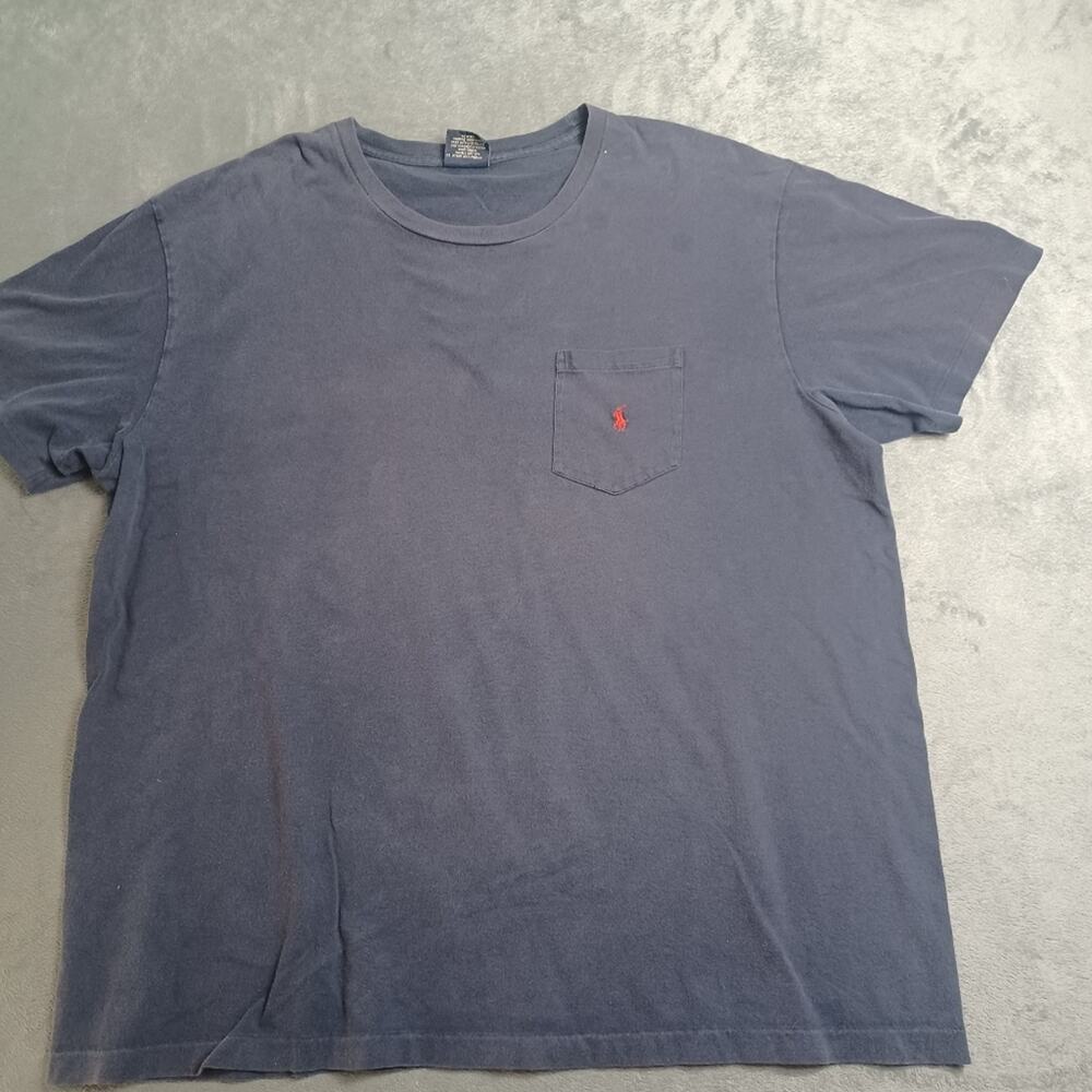 Polo Ralph Lauren Classic Fit Cotton Shirt Size XL Blue Embroidery Logo Pony Y2K